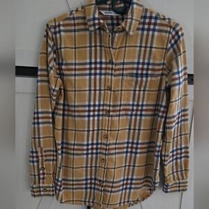 Men's Plaid Flannel Shirt - Yellow and Blue